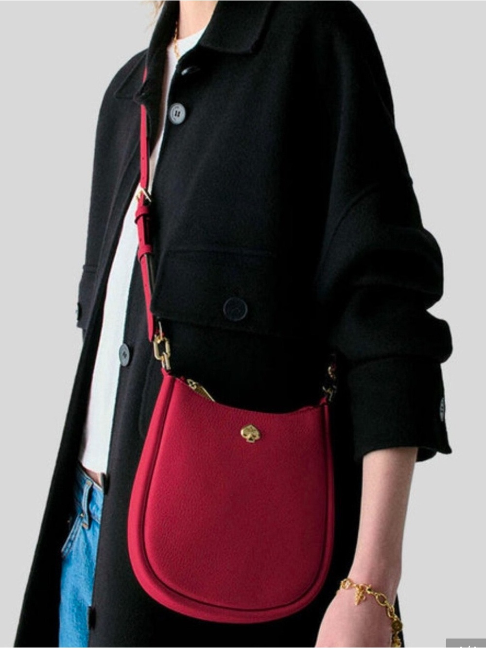 Kate Spade Kayla Small Swingpack Leather
Crossbody Bag - Perfect Cherry Red